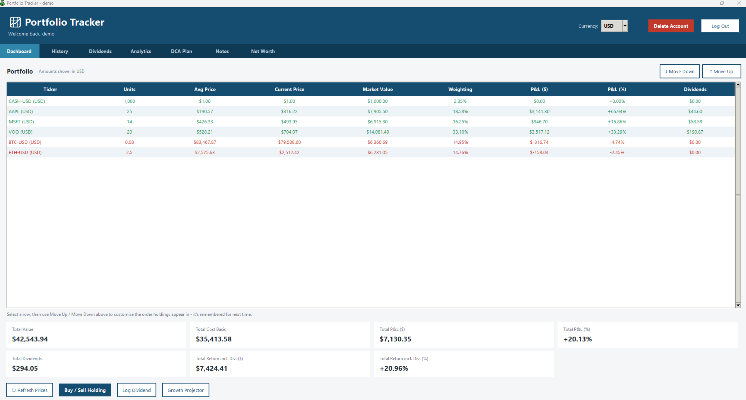 Multi-Currency Investment Portfolio Tracker